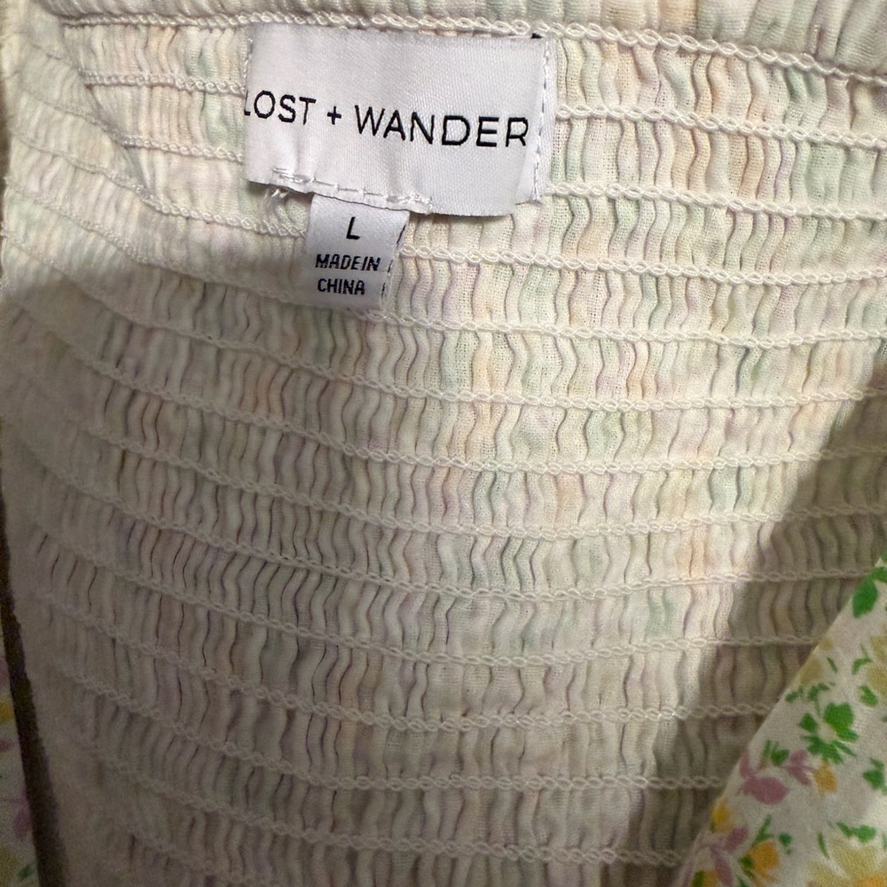 Lost + Wander Floral Wrap Blouse in Yellow and Green - Picture 4 of 5